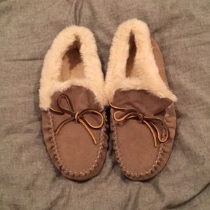 J Crew Taupe Moccasins